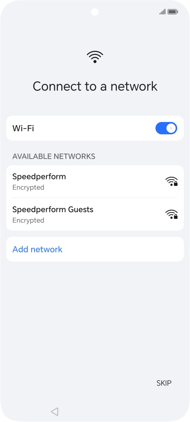 Press the required WiFi network. Press the required WiFi network.