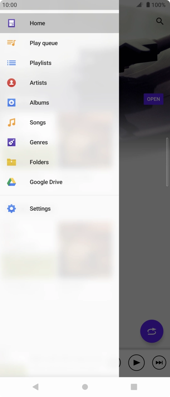 Press the required category and go to the required audio file. Press the required category and go to the required audio file.