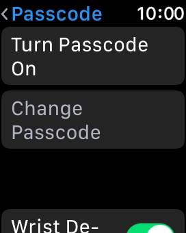 Press Turn Passcode On and key in a lock code of your own choice twice.