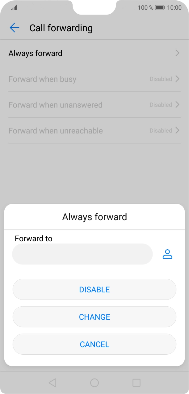 Press DISABLE. Press DISABLE.