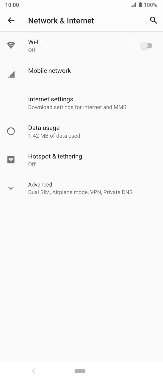 Press Mobile network. Press Mobile network.
