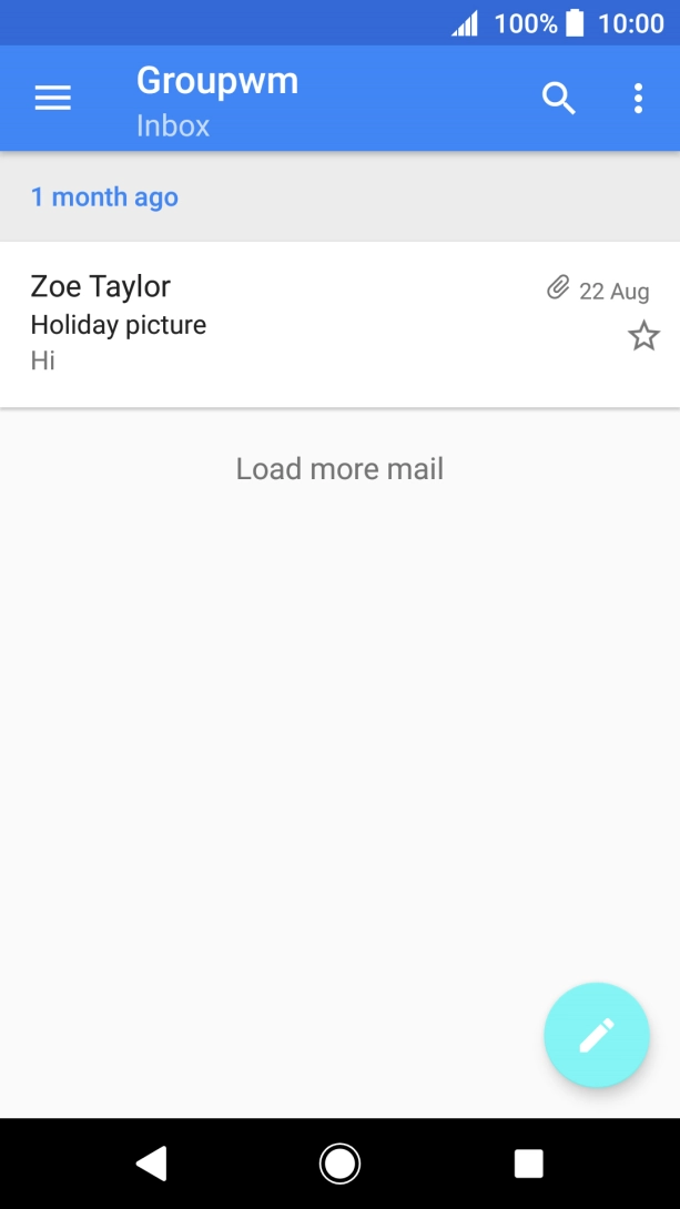 Slide your finger right starting from the left side of the screen.