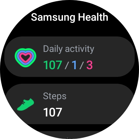 Under Daily activity, you can see how far you are from completing your daily activity goals.