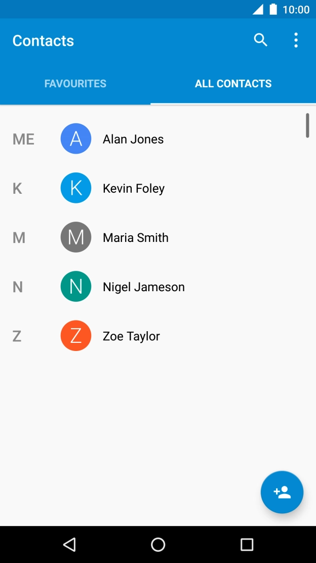 Press the new contact icon.