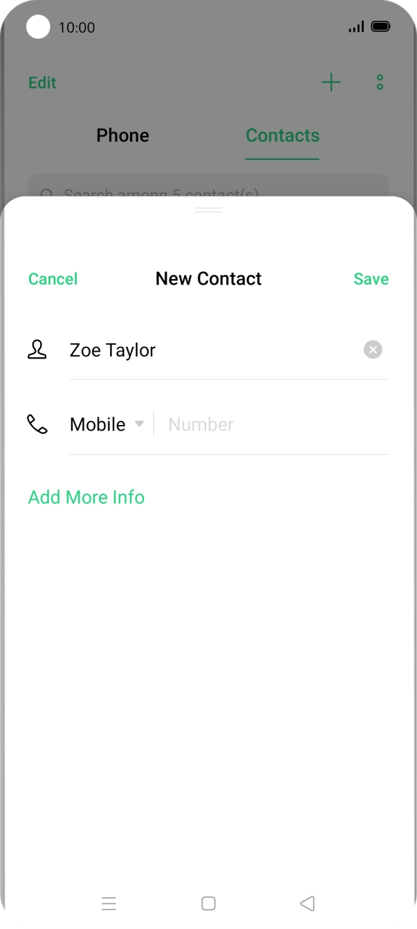 Press Number and key in the required phone number.