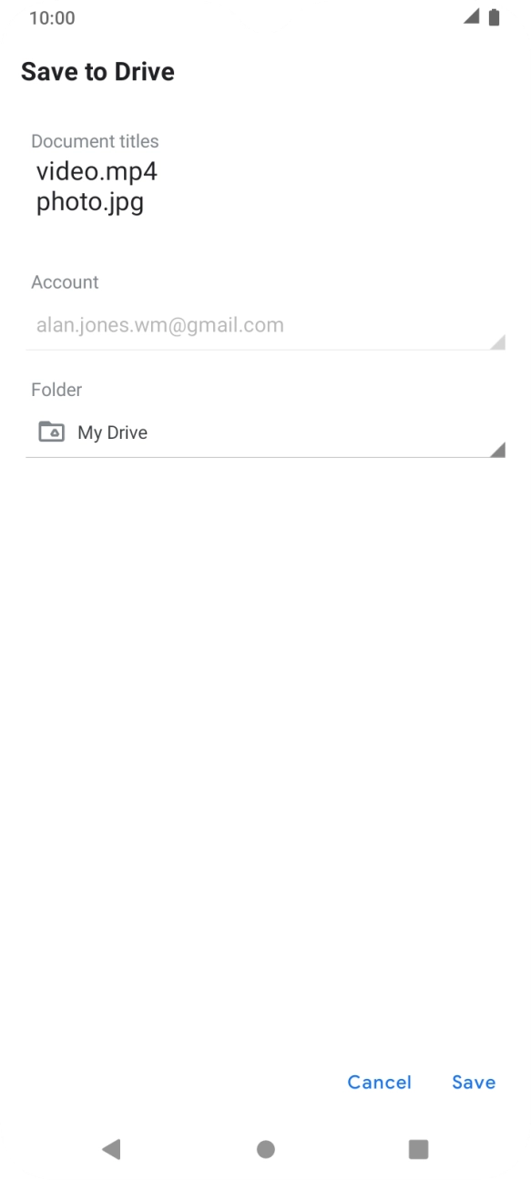 Press the field below 'Folder' and go to the required folder. Press the field below 'Folder' and go to the required folder.