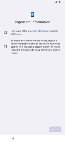 Press the fields to accept the terms and conditions.