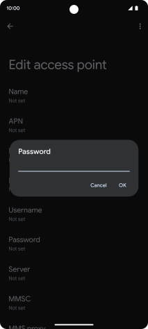 Key in p and press OK.