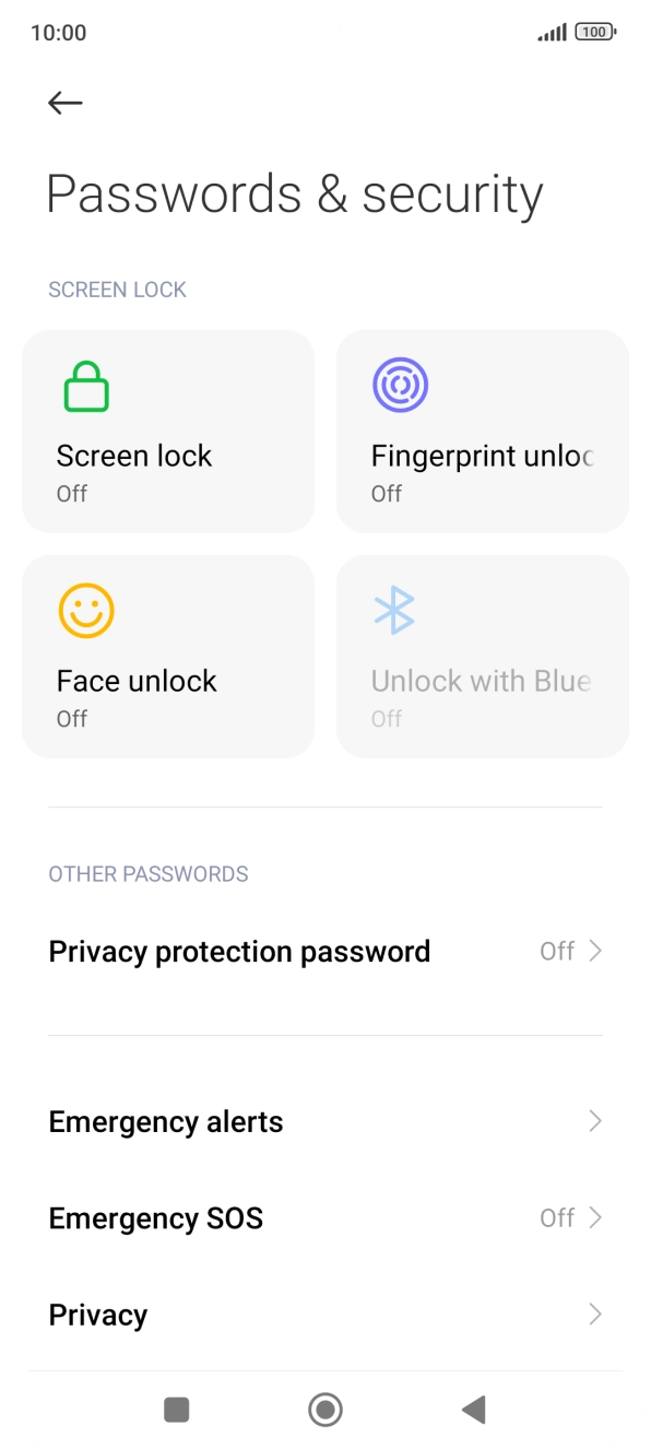 Press Fingerprint unlock. Press Fingerprint unlock.