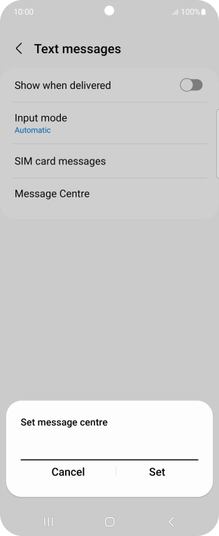 Key in +447802000332 and press Set.