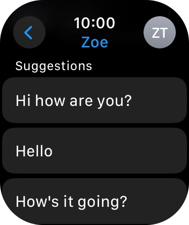 Press the required quick reply.