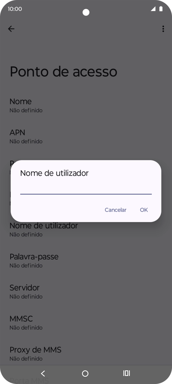 Introduza vodafone e prima OK.