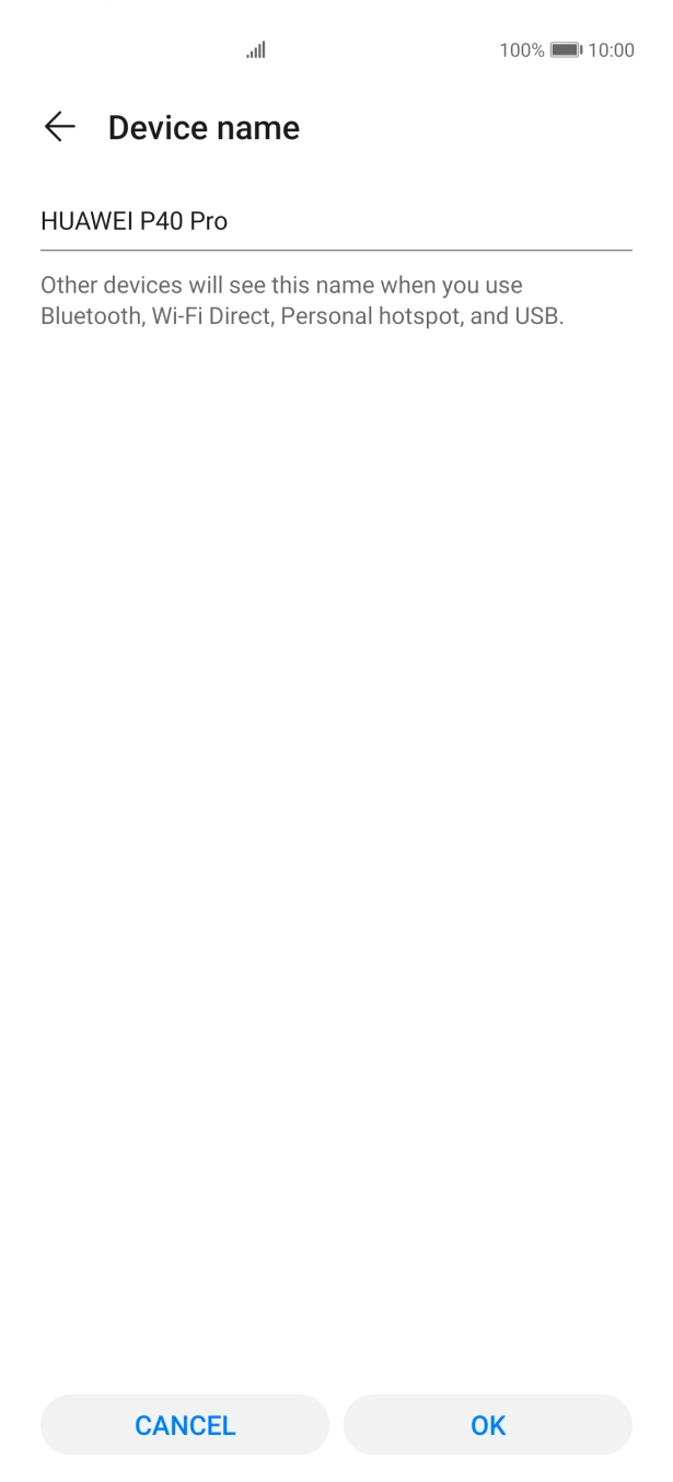 Key in the required WiFi hotspot name and press OK.