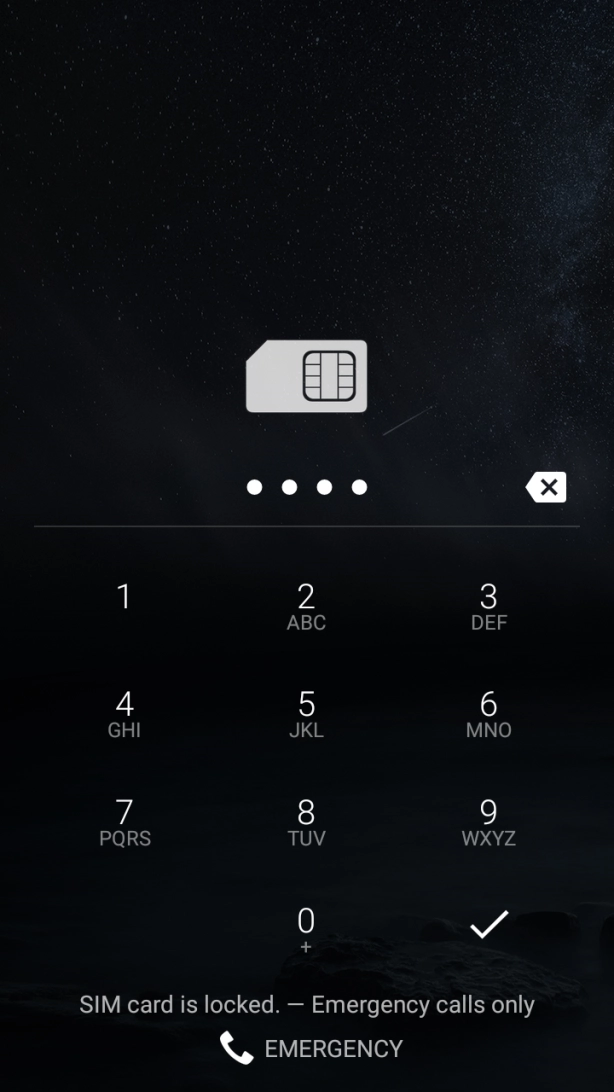 Key in your SIM PIN and press {the confirm icon. The default SIM PIN is 0000.