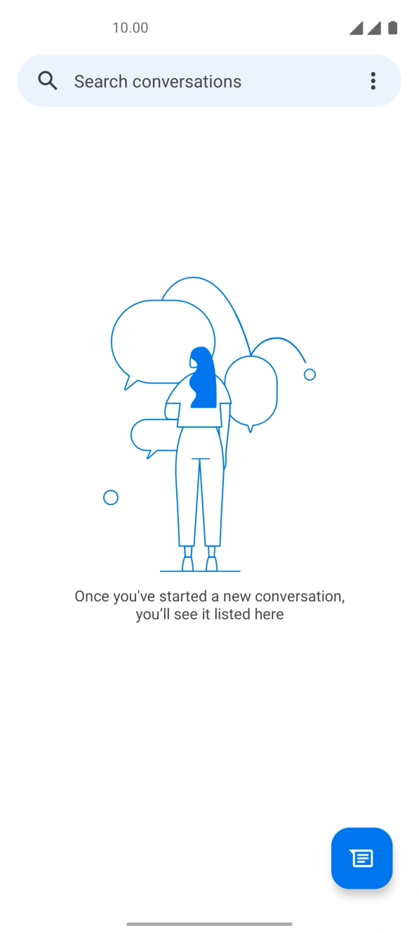 Press the new message icon. Press the new message icon.