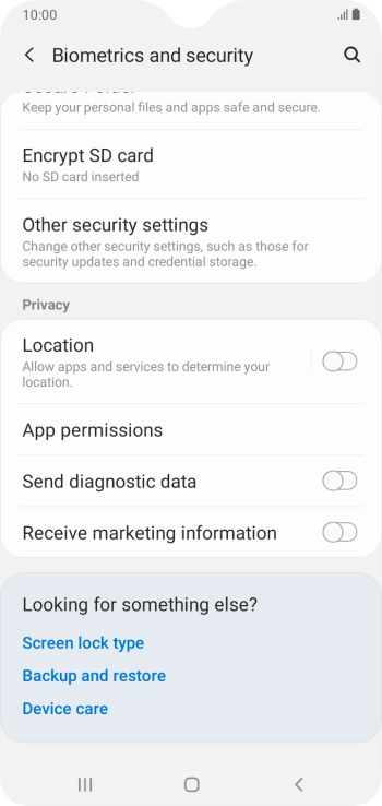 Press Other security settings.