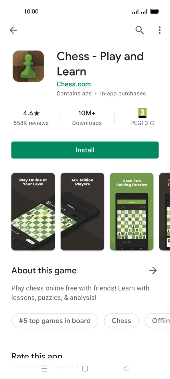 Press Install and follow the instructions on the screen to install the app.