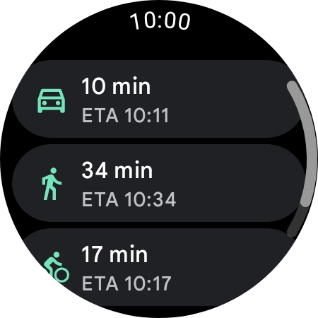 Press the required mode of transportation.