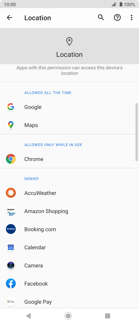 Press the required app.