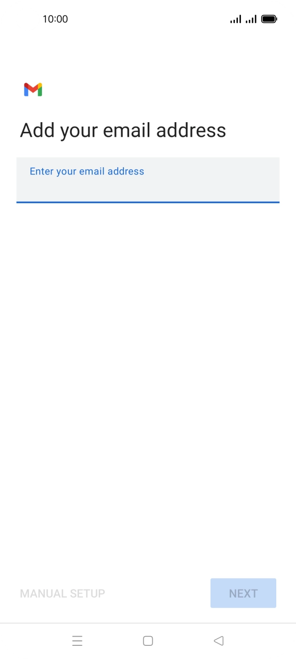 Press the field below 'Enter your email address' and key in your email address.