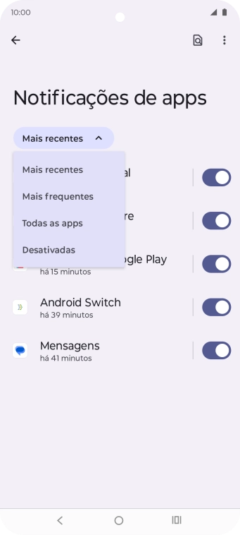 Prima Todas as apps.