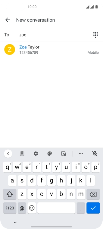 Press the required contact.