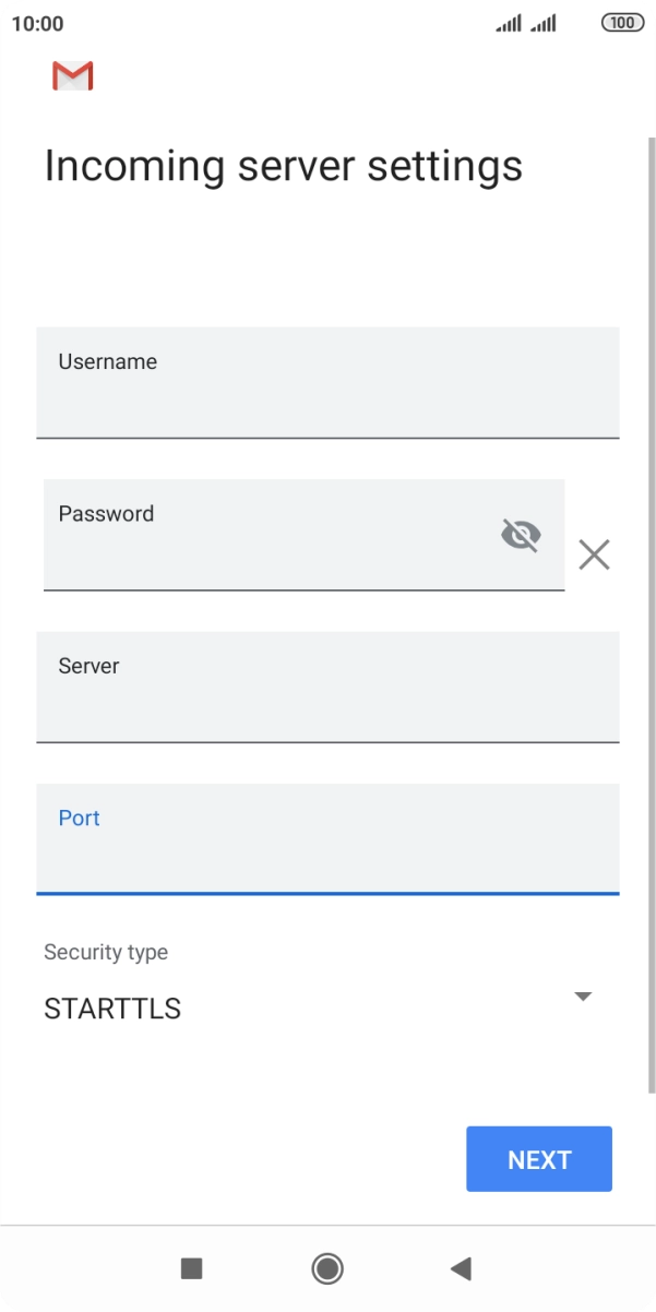 Press the drop down list below 'Security type'. Press the drop down list below 'Security type'.