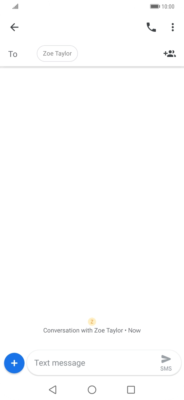 Press the text input field and write the text for your text message.