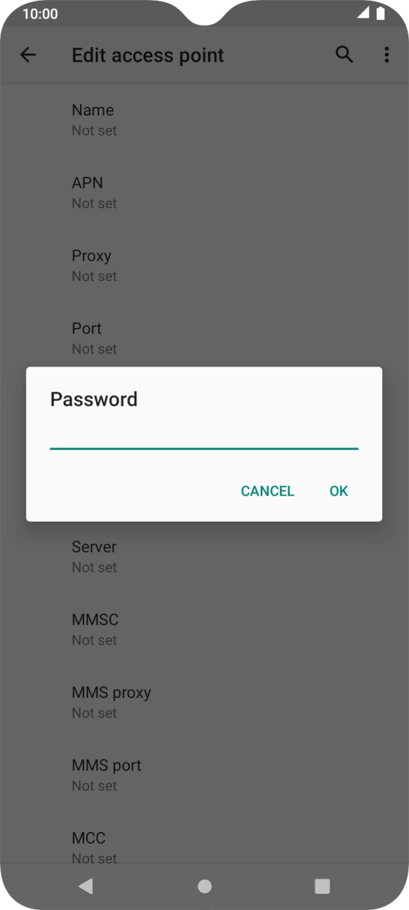 Key in password and press OK. Key in password and press OK.