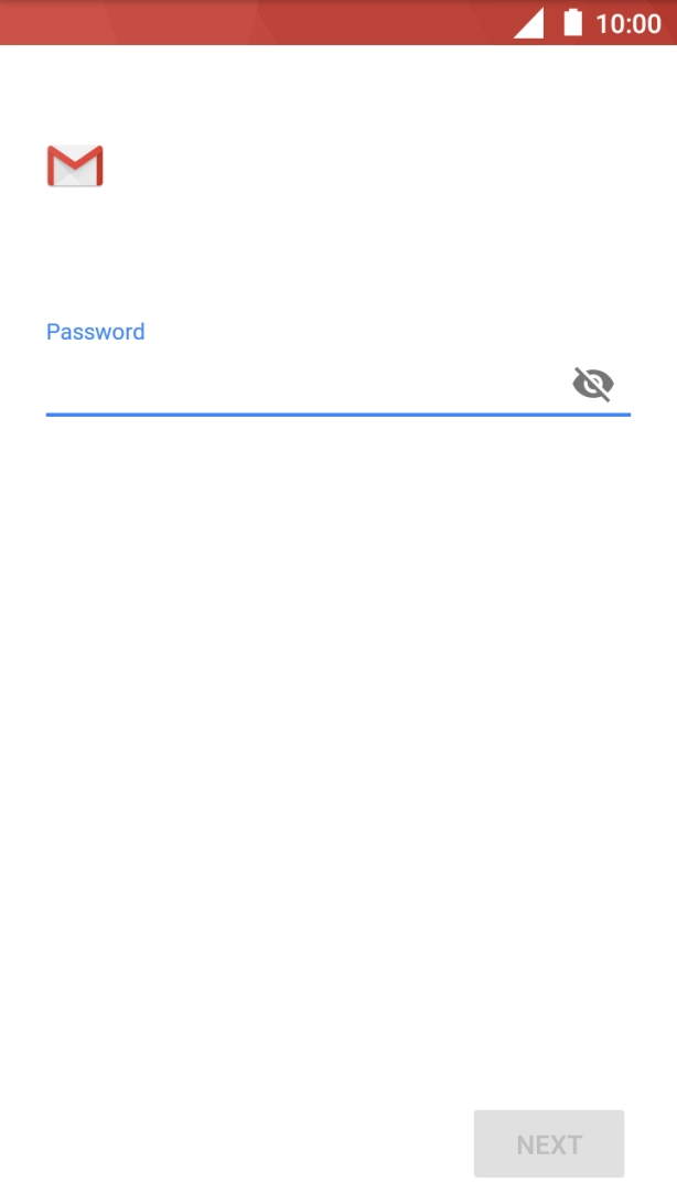 Press the field below 'Password' and key in the password for your email account. Press the field below 'Password' and key in the password for your email account.