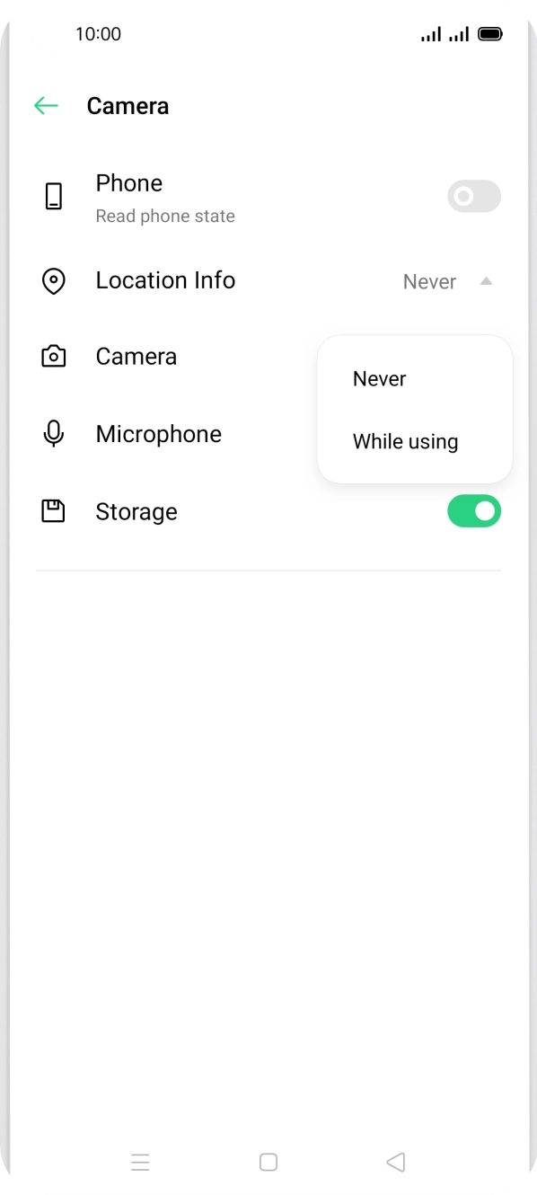 Press the required setting. Press the required setting.