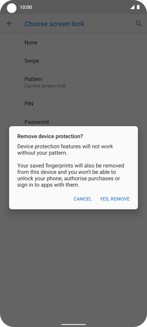 Press YES, REMOVE. Press YES, REMOVE.