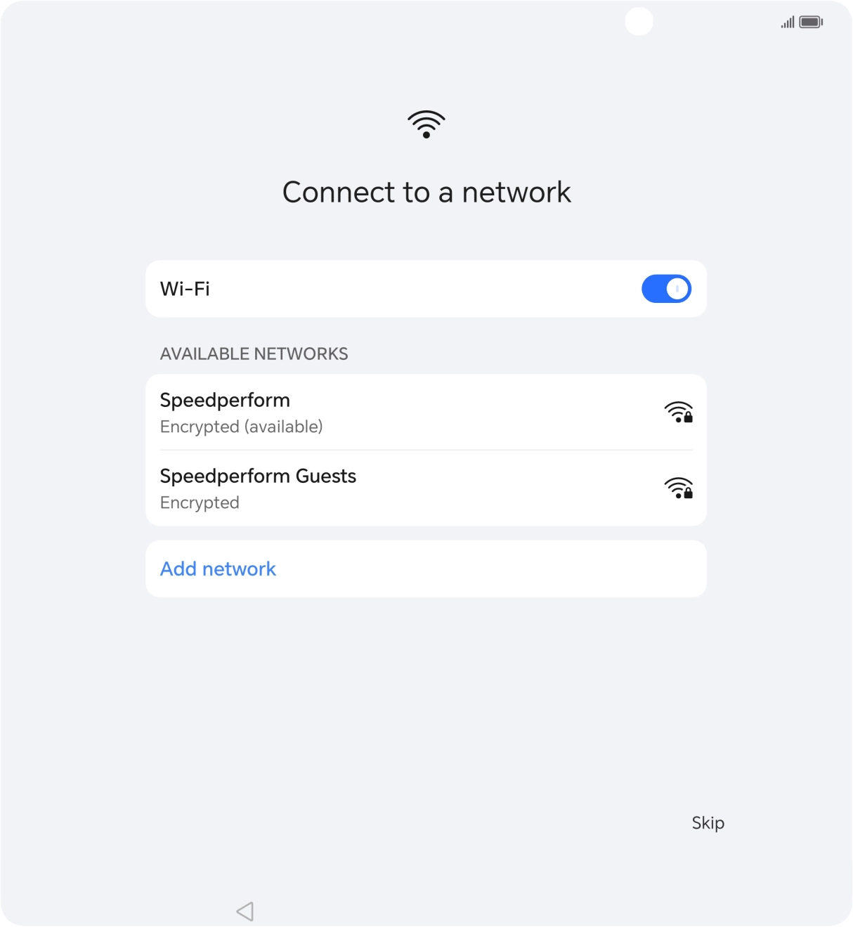 Press the required WiFi network.