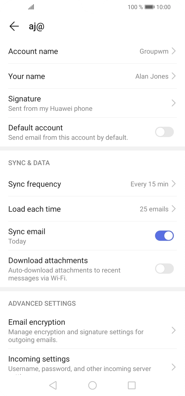 Press Account name and key in the required name. Press Account name and key in the required name.