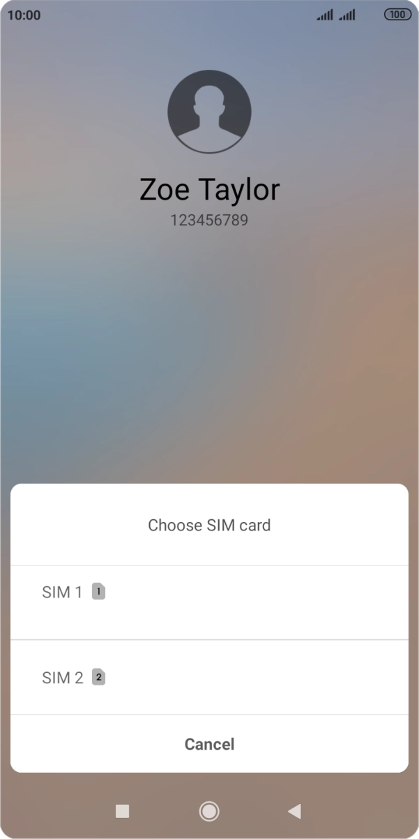Press the required SIM.