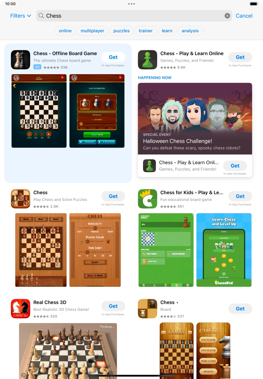 Press the required app.