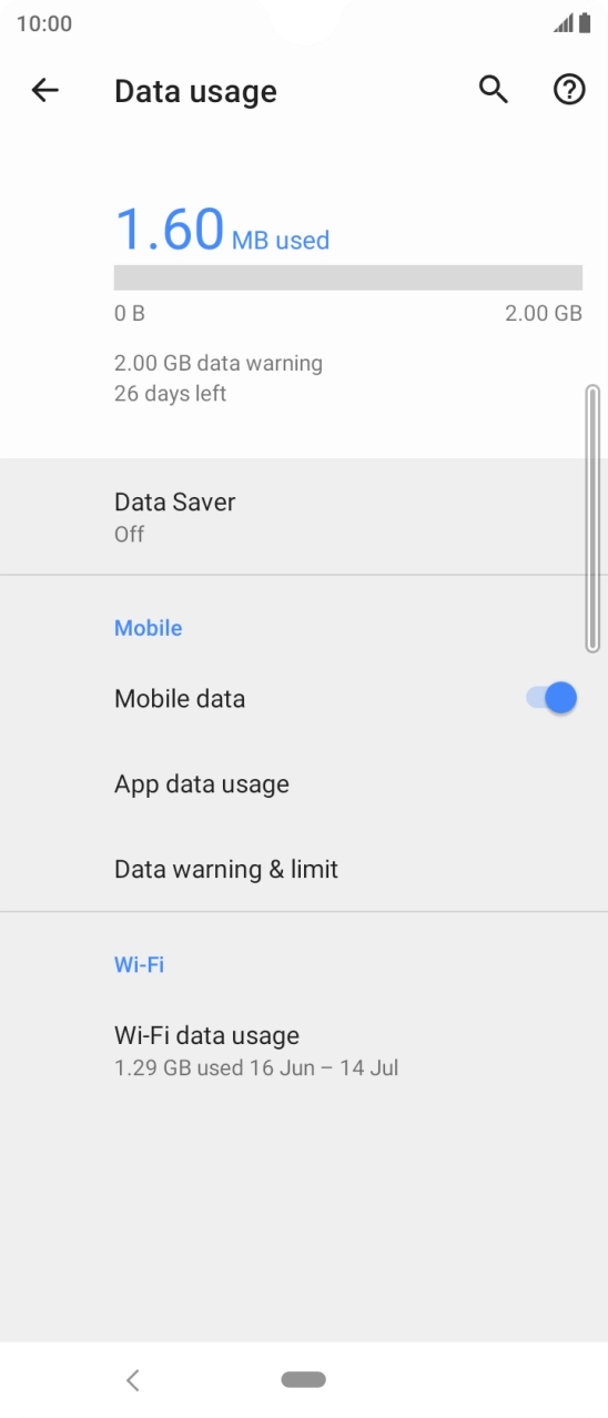 The total data usage is displayed.