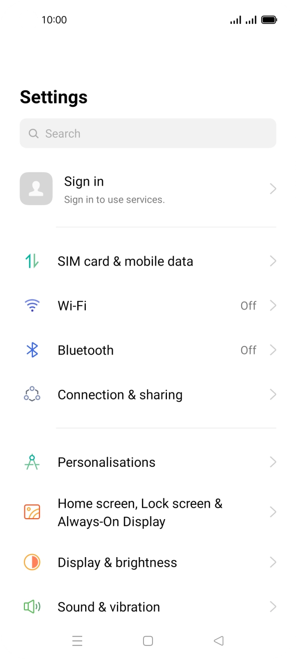 Press SIM card & mobile data. Press SIM card & mobile data.