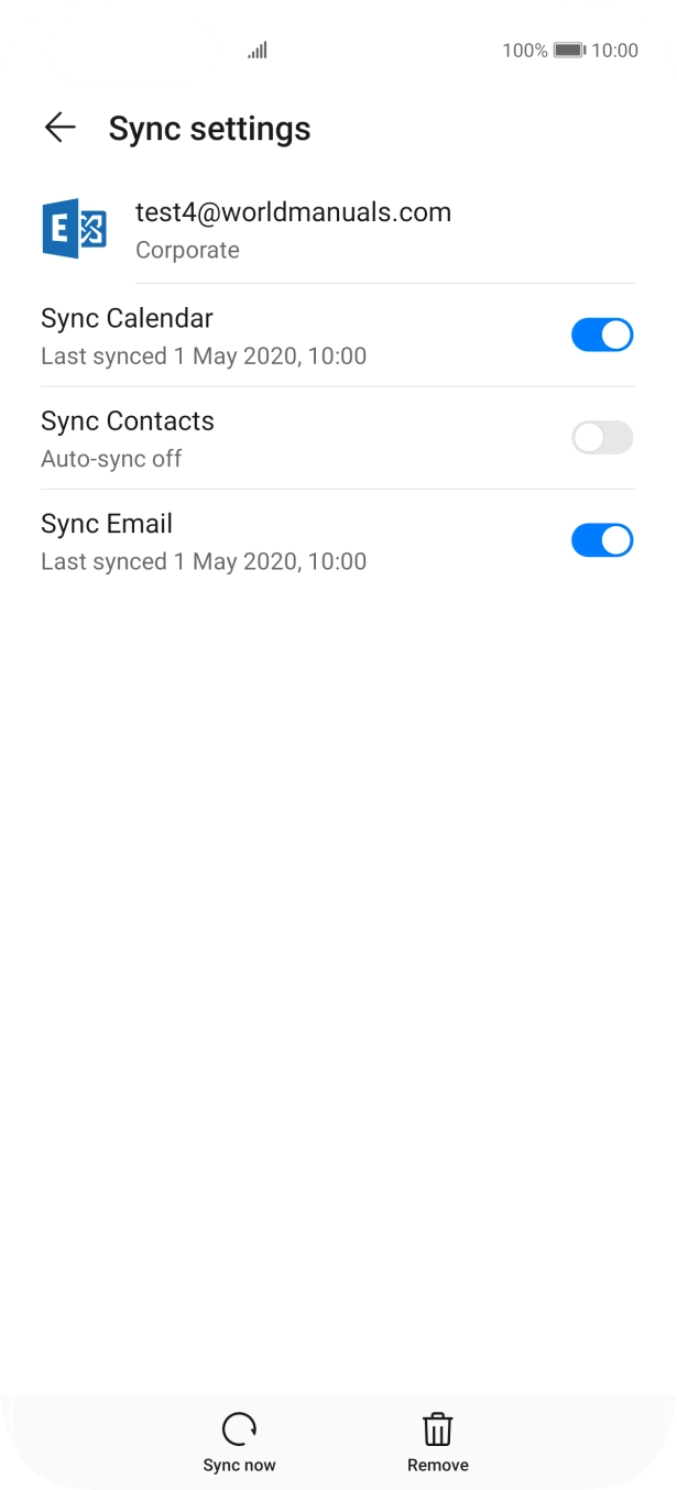 Press the indicator next to 'Sync Contacts' to turn on the function.
