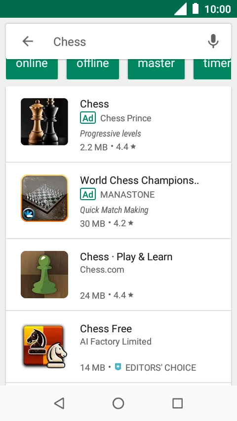 Press the required app.