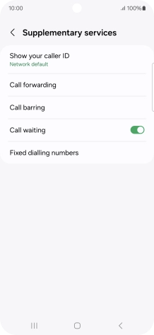 Press the indicator next to 'Call waiting' to turn the function on or off.