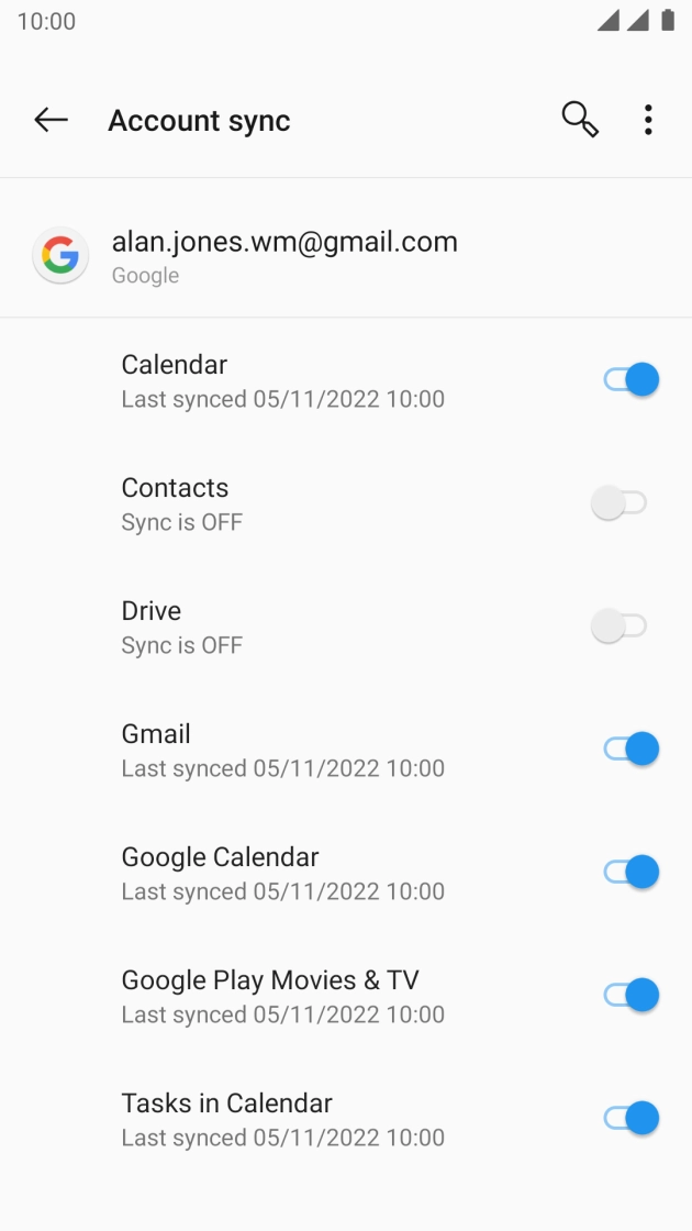 Press the indicator next to 'Contacts' to turn on the function.