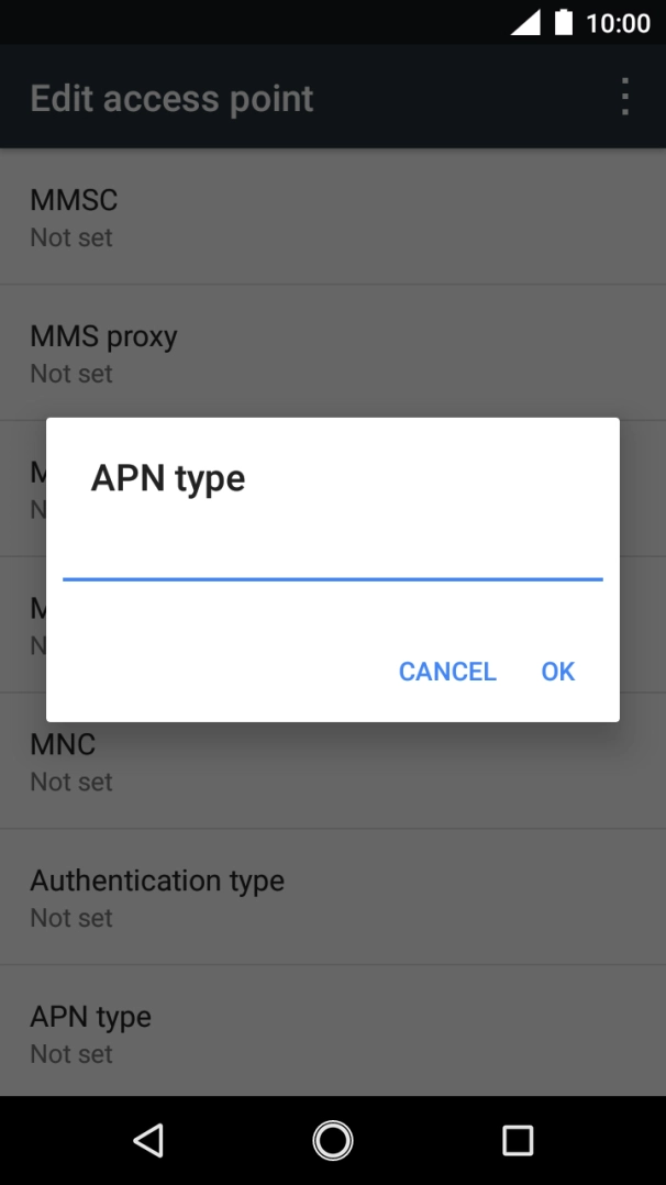 Key in default and press OK. Key in default and press OK.
