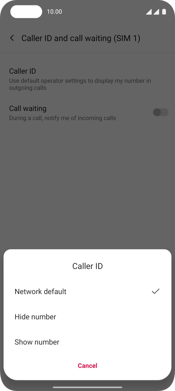 Press Show number to turn on caller identification.