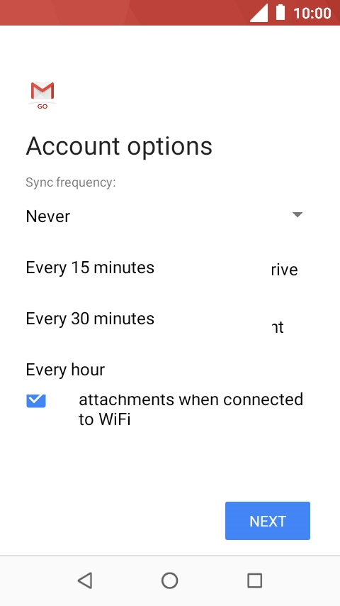 Press the required setting.