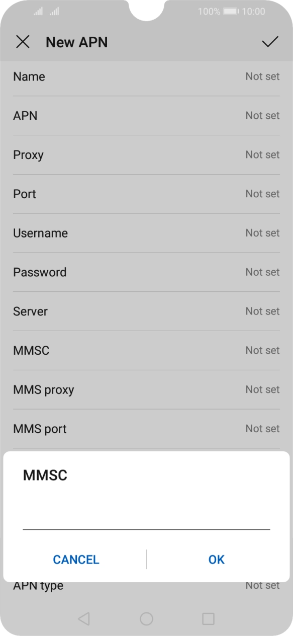 Key in http://mmsc.mms.o2.co.uk:8002 and press OK.