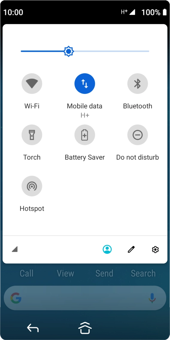 Press Mobile data to turn the function on or off.