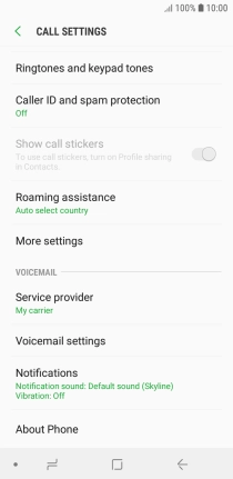 Press Voicemail settings.