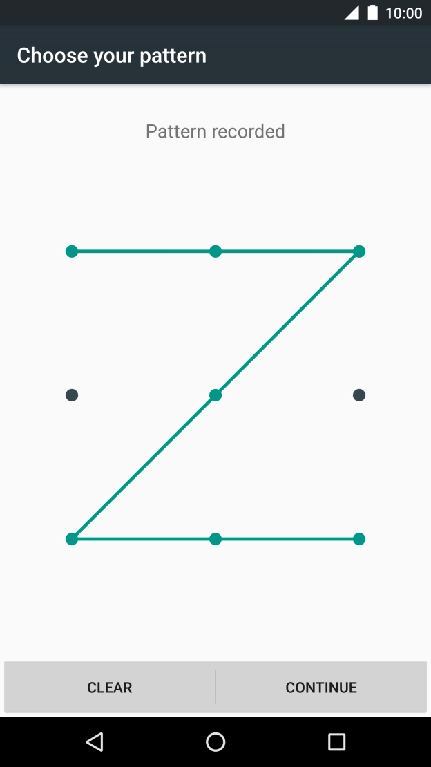 Slide your finger across the screen to connect at least four points and press CONTINUE.