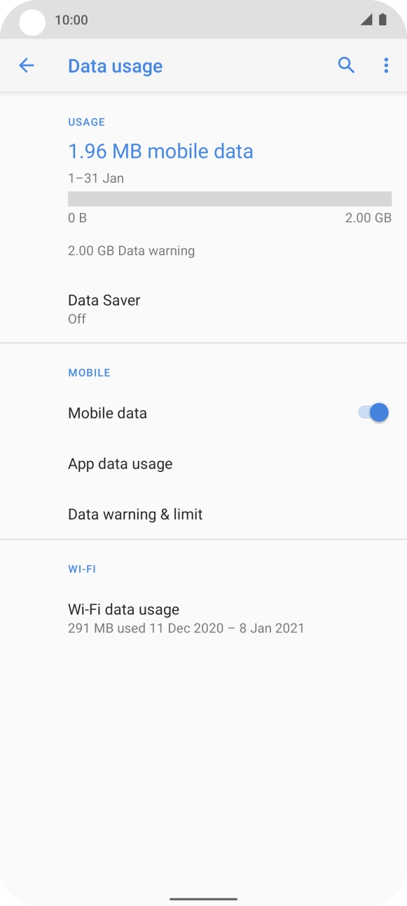 The total data usage is displayed.